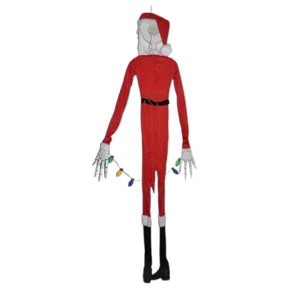 Nightmare Before Christmas Santa 6ft Hanging Jack Skellington Animated Sings NEW - Picture 4 of 7